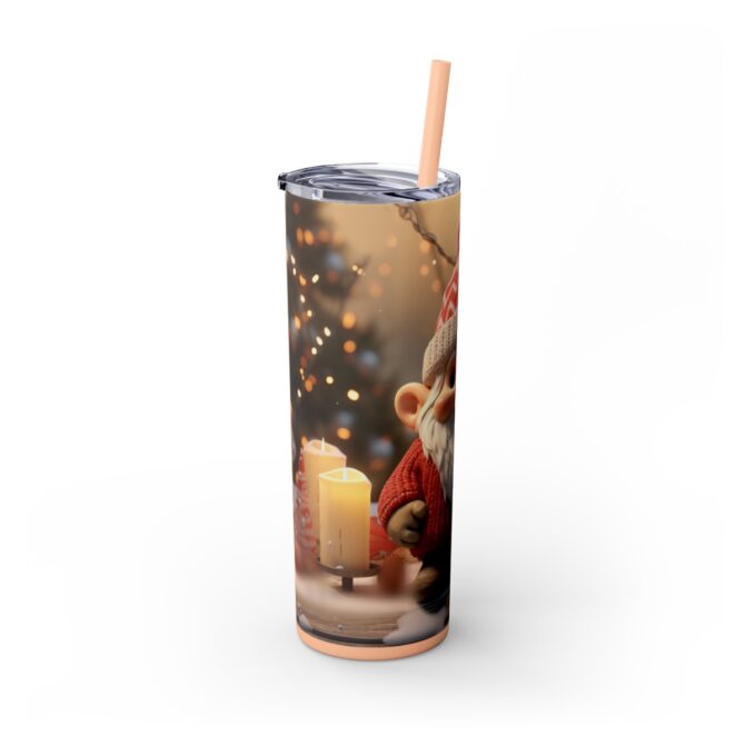 Gnome Skinny Tumbler with Straw, 20oz