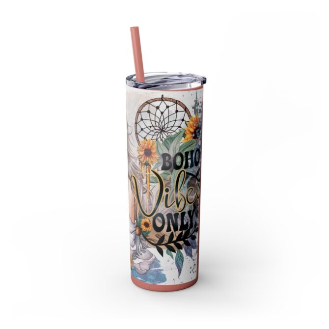 Boho Vibes Skinny Tumbler with Straw, 20oz