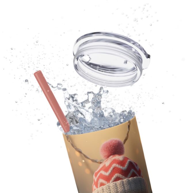 Gnome Skinny Tumbler with Straw, 20oz