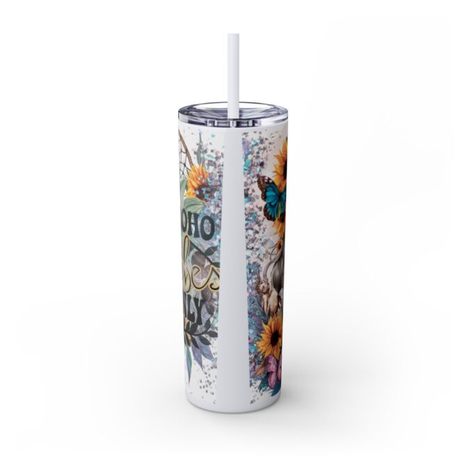 Boho Vibes Skinny Tumbler with Straw, 20oz