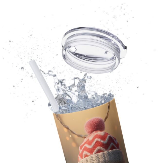 Gnome Skinny Tumbler with Straw, 20oz