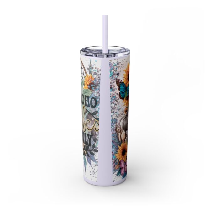 Boho Vibes Skinny Tumbler with Straw, 20oz