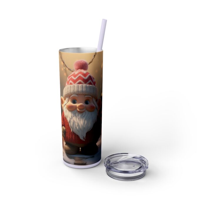 Gnome Skinny Tumbler with Straw, 20oz