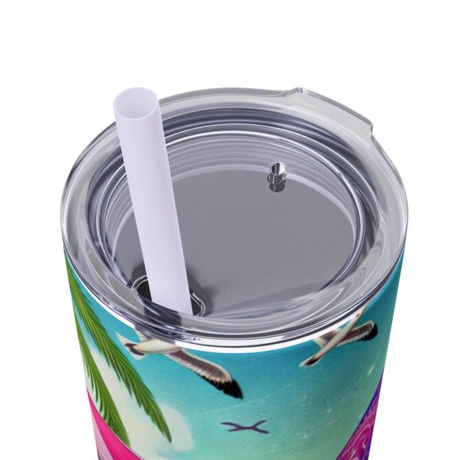 Beach Gnome Skinny Tumbler with Straw, 20oz