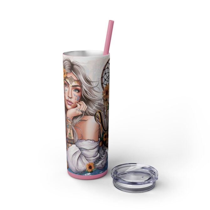 Boho Vibes Skinny Tumbler with Straw, 20oz