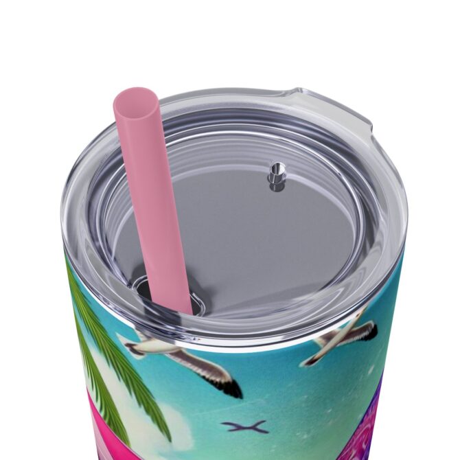 Beach Gnome Skinny Tumbler with Straw, 20oz