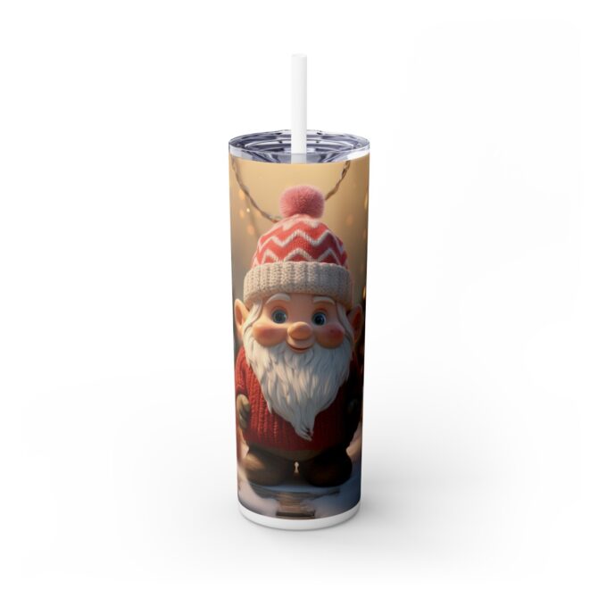 Gnome Skinny Tumbler with Straw, 20oz