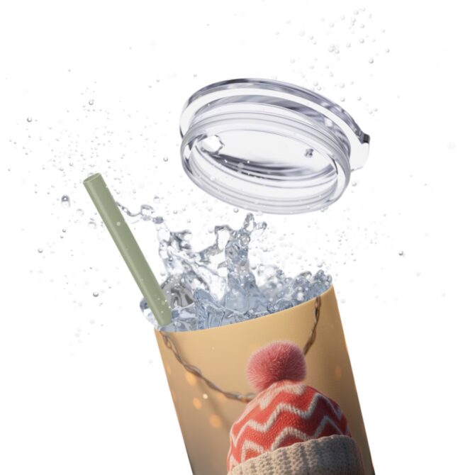 Gnome Skinny Tumbler with Straw, 20oz