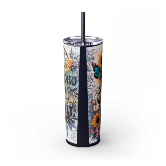 Boho Vibes Skinny Tumbler with Straw, 20oz