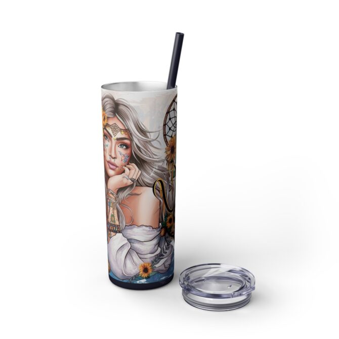 Boho Vibes Skinny Tumbler with Straw, 20oz