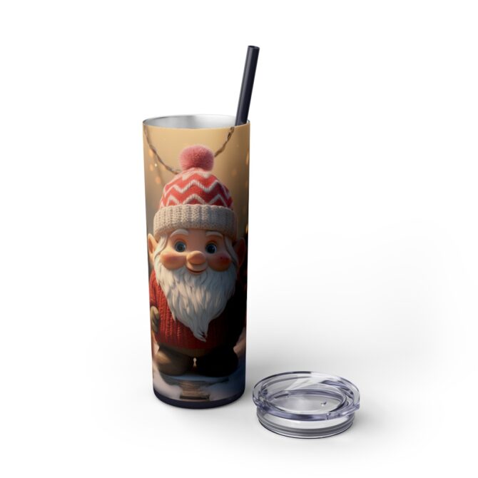 Gnome Skinny Tumbler with Straw, 20oz