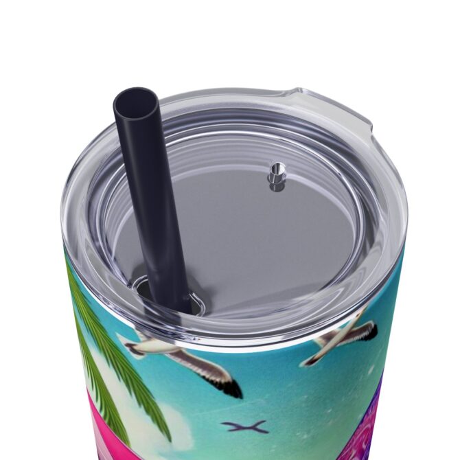 Beach Gnome Skinny Tumbler with Straw, 20oz