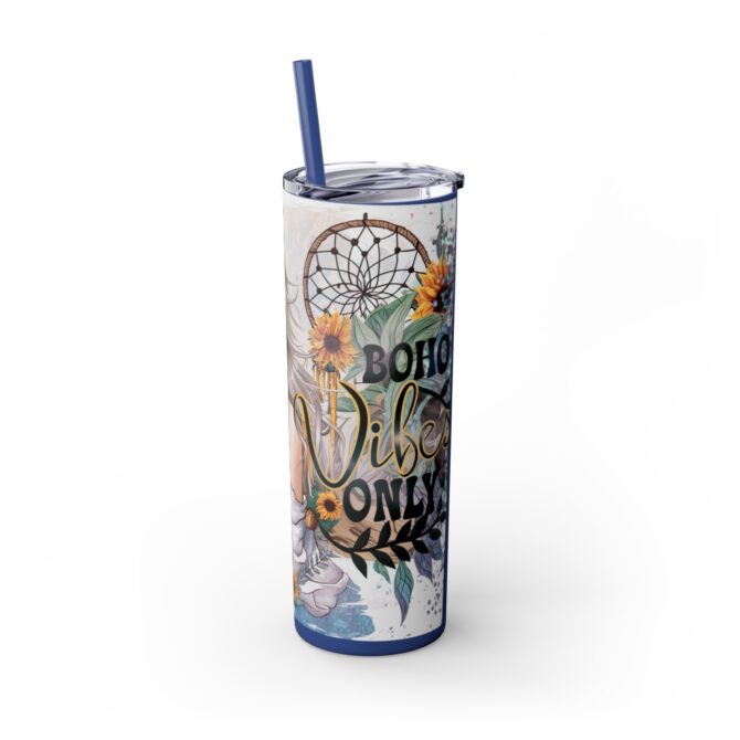 Boho Vibes Skinny Tumbler with Straw, 20oz