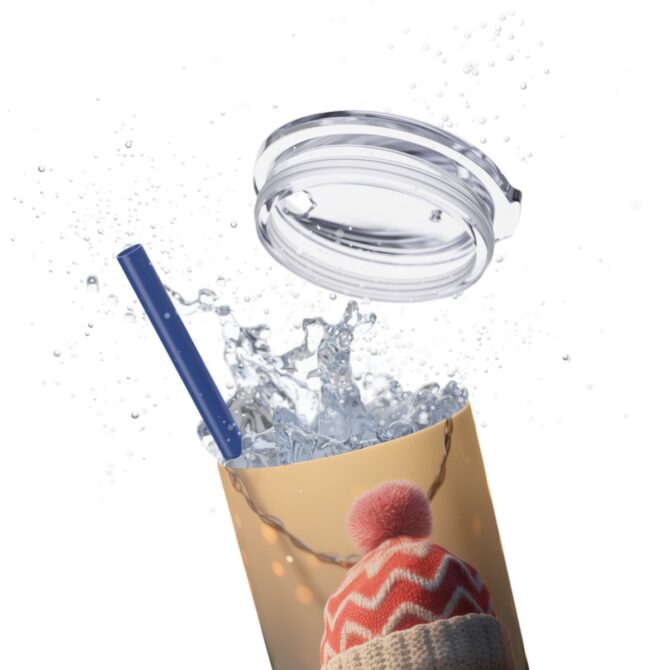 Gnome Skinny Tumbler with Straw, 20oz