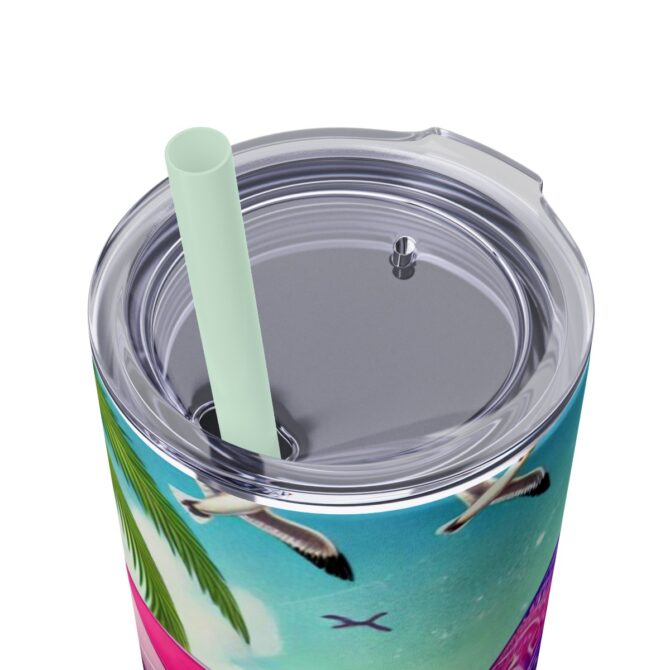 Beach Gnome Skinny Tumbler with Straw, 20oz