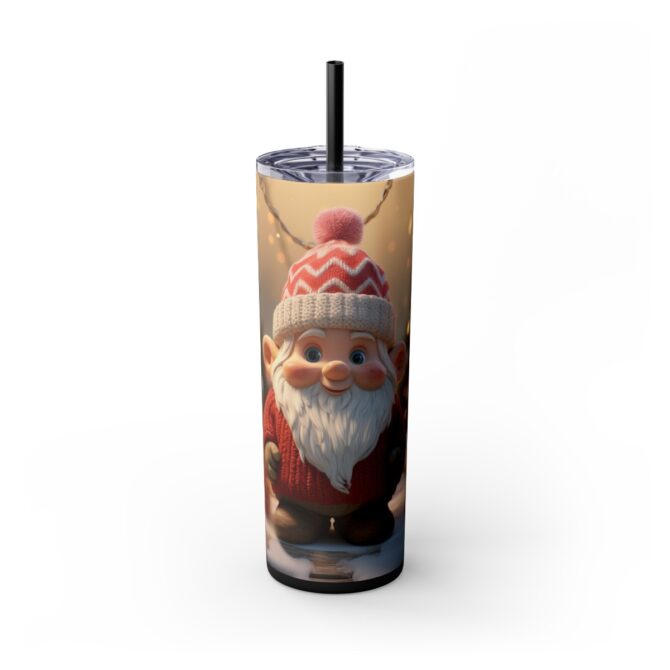 Gnome Skinny Tumbler with Straw, 20oz